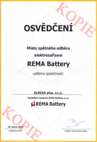 Osvědčení o zapojení do REMA Battery systému