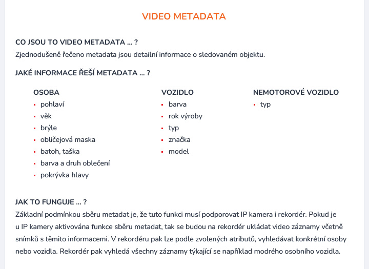 Video metadata